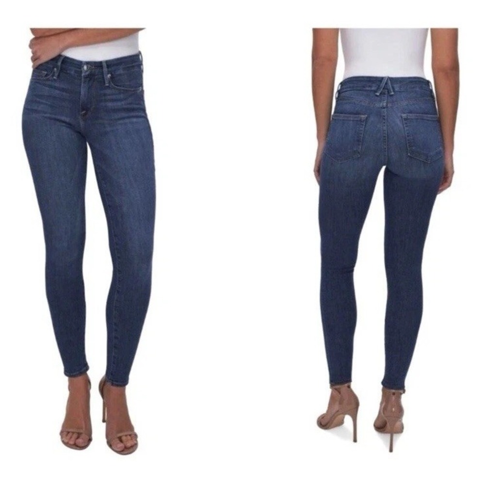 Good American Good Legs Jeans Women 4 Blue High Rise Skinny Stretch Dark‎ Wash